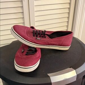 Vans Maroon Canvas Shoes with Black Laces